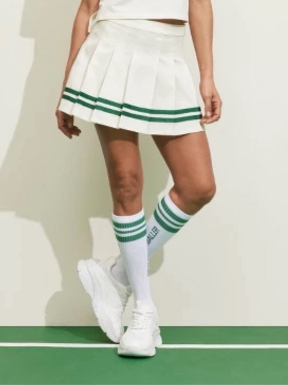 NEW Prince Target Pickleball White Green Tennis Pleated Skirt
